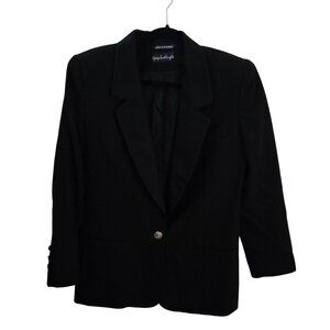 Giorgio Saint 'Angelo Vintage Black Wool 1 Button Blazer Size 10